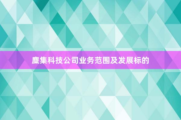 麇集科技公司业务范围及发展标的